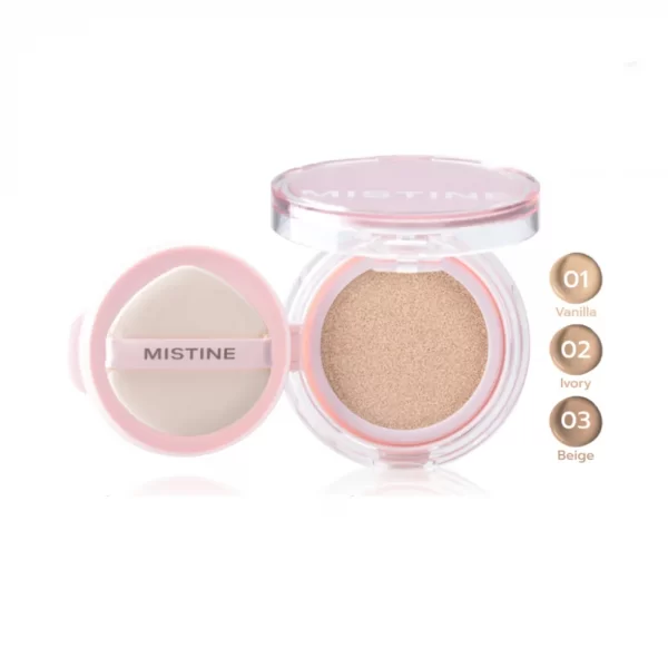MISTINE Matte & Light Air Cushion SPF50+ PA++++ คุชชั่นเนื้อ Soft-Matte เบาสบาย ปกปิดเรียบเนียน ป้องกันแสงแดด SPF50+ PA++++ มี 3 เฉดสี Vanilla, Ivory, Beige