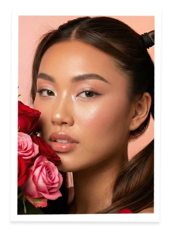 ลุคสายปาร์ตี้วิบวับน่าดึงดูด ใช้พาเลทตามิสทิน ผสมทั้ง 01 Sweet Peach และ 02 Sweet Berry