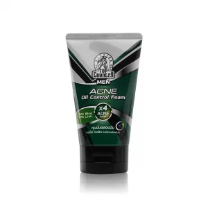 TOP COUNTRY MEN ACNE OIL CONTROL FOAM โฟมล้างหน้าสำหรับผู้ชาย คุมมันตลอดวัน ลดรูขุมขนอุดตัน ผิวกระจ่างใส สูตรไกลสิว 100 กรัม