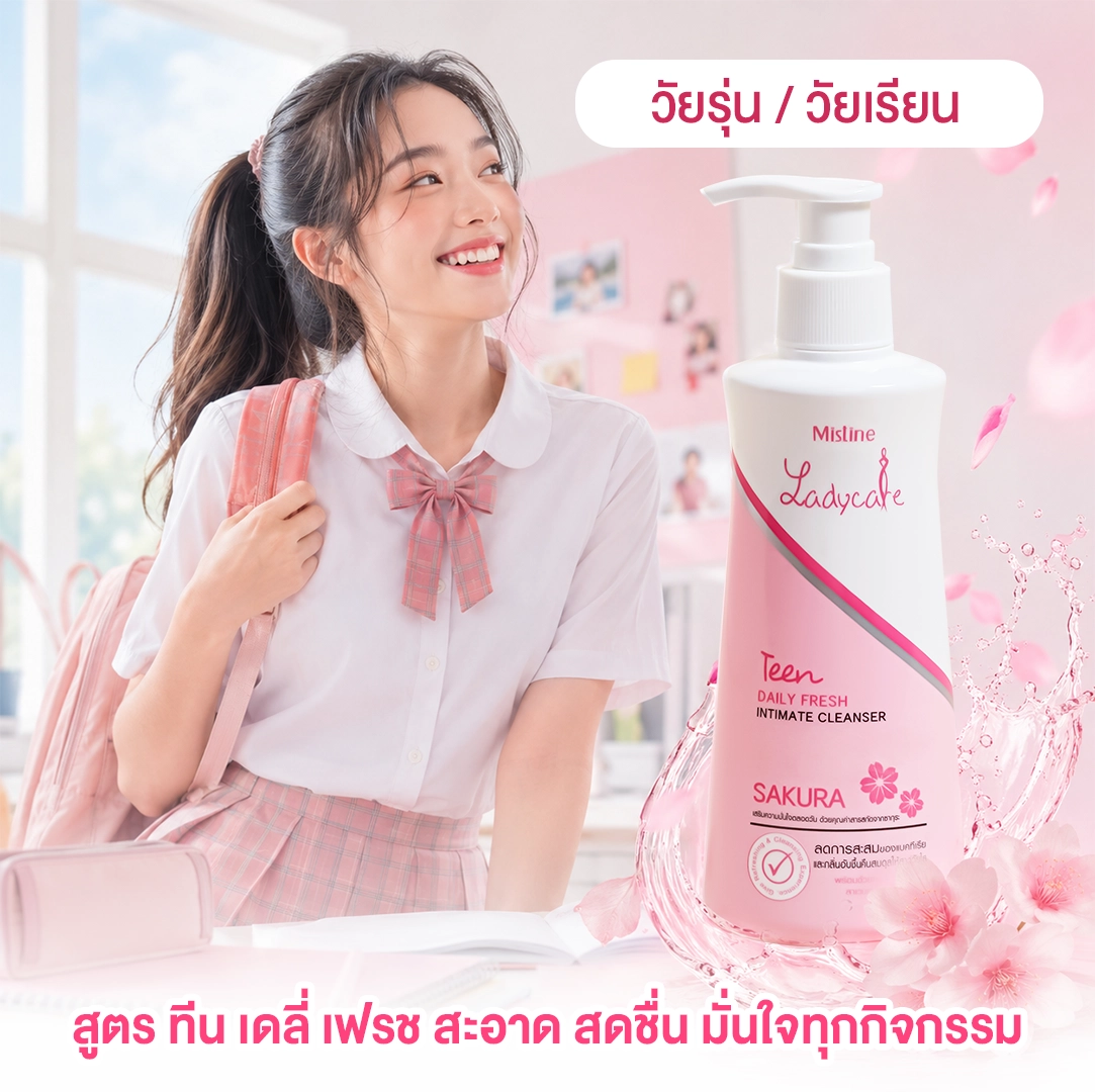น้ำยาอนามัย Lady Care สูตรทีน เดลี่ เฟรช สะอาด สดชื่น มั่นใจในทุกกิจกรรมสำหรับวัยเรียน